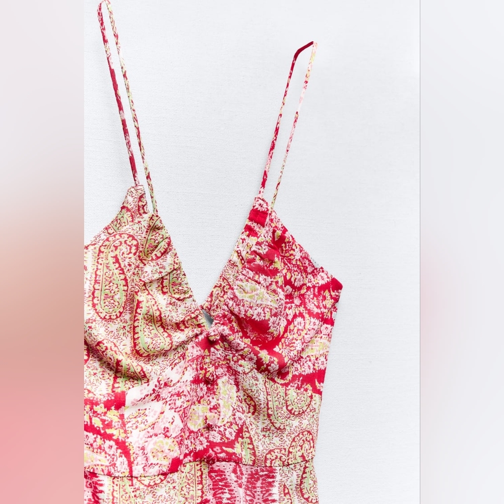 ZARA PATCHWORK PRINT DRESS - Picture 7 of 7